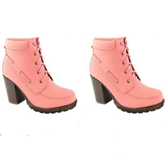 Women's Pink Contrast-Collar Elvy Bootie - Picture 2 of 8